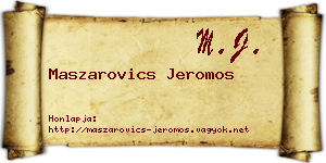 Maszarovics Jeromos névjegykártya